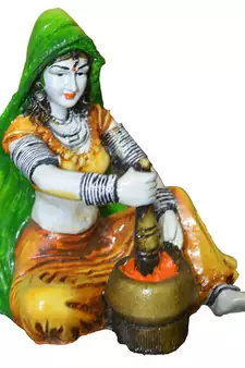 Rajasthani Lady Making Mirchi