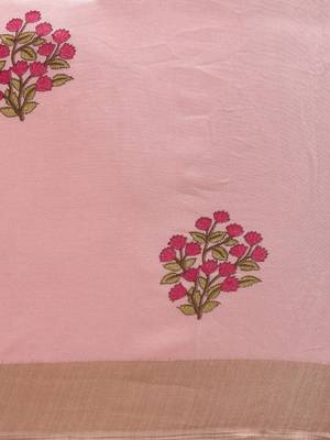 pink woven jute saree with blouse 3