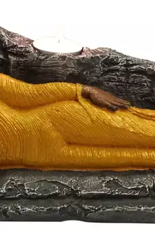 Sleeping Buddha with T Lite in Gold Yellow