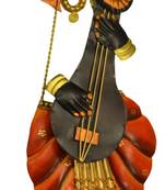 Ganesha Playing Veena Red + Black