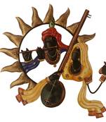 Wrought Iron Wall Hanging Radha playing iktara Krishna playing bansuri