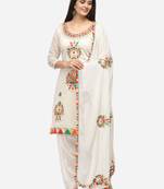 White Unstitched Women's Dress Material