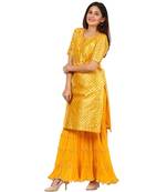 Yellow Basanti Kurti with Crushed Sharara