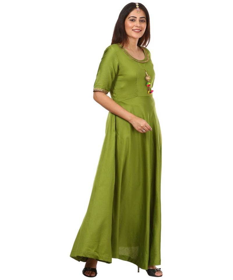 Green Floor Length Kurti
