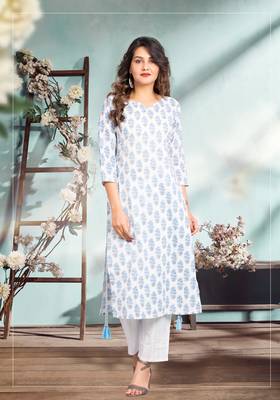White printed cotton kurtas-and-kurtis 1