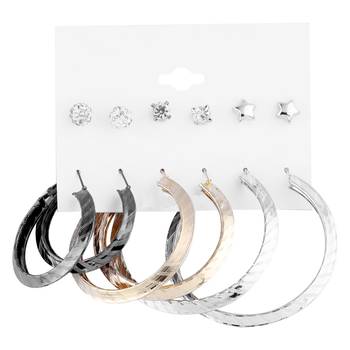 Stylish Fashion Earring Combo 3 Bali With 3 Studs Set  For Women Girls 1