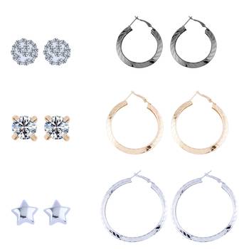 Stylish Fashion Earring Combo 3 Bali With 3 Studs Set  For Women Girls 5