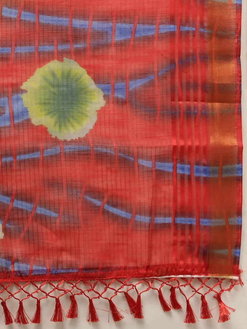 Women's Silk Blend LightGreen WovenDesign DesignerSaree With Blouse Piece