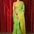 Light Green Woven Blended Cotton Saree Without Blouse