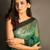 Green woven linen saree with blouse