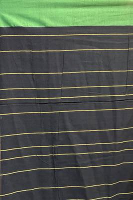 Black woven blended cotton saree with blouse 4