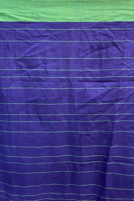 Navy blue  woven blended cotton saree with blouse 4