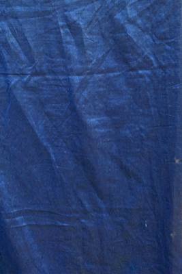 Royal blue plain blended cotton saree with blouse 4