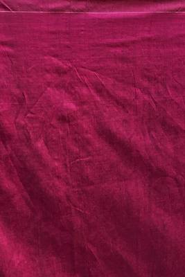 Magenta plain blended cotton saree with blouse 4