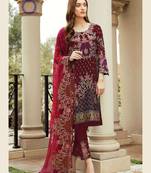 Wine embroidered georgette salwar