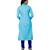 Women's Sky Blue & Dark Blue Cotton Embroidered Dress Material with Dupatta