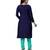 Women's Navy Blue & Sky Blue Cotton Embroidered Dress Material with Dupatta