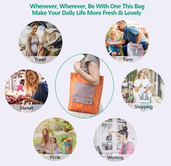 Shree Shyam Product Orange 1 Pc Tote Bag Fashionable Grocery Bag & Reusable Foldable Shopping Bag for Unisex 2