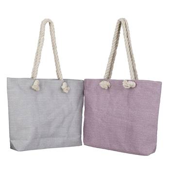 Shree Shyam Product Grey & Pink Large Compartment Printed Cotton Casual Tote Bag for Women & Girls (2Pcs Set) 1