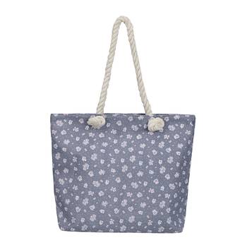 Shree Shyam Product Grey & Pink Large Compartment Printed Cotton Casual Tote Bag for Women & Girls (3Pcs Set) 2