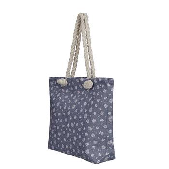 Shree Shyam Product Grey & Pink Large Compartment Printed Cotton Casual Tote Bag for Women & Girls (3Pcs Set) 3