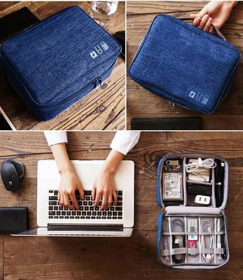 Shree Shyam Product Blue 1Pcs Electronics & Gadget Accessory Travel Storage Organizer Carry Bag for Unisex 3