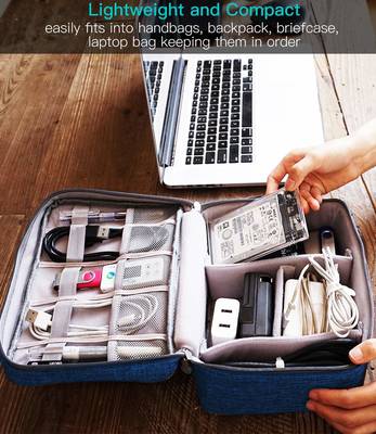 Shree Shyam Product Blue 1Pcs Electronics & Gadget Accessory Travel Storage Organizer Carry Bag for Unisex 4