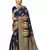 Navy Blue Woven Banarasi silk blend Saree With Blouse