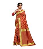 Red Woven Art Silk Saree With Blouse