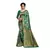 Dark green woven banarasi silk saree with blouse