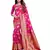 Pink Woven Banarasi Silk Saree With Blouse