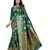 Green woven art silk saree with blouse