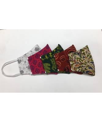 Multicolor Cotton Printed 3 layer  face masks 1
