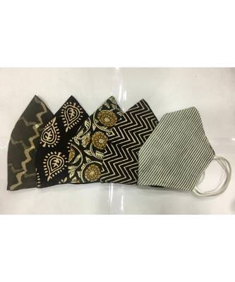 Multicolor Cotton Printed 3 layer  face masks 1