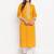 Women'S Solid Straight Cotton Yellow Kurti