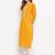 Women'S Solid Straight Cotton Yellow Kurti