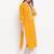 Women'S Solid Straight Cotton Yellow Kurti