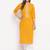 Women'S Solid Straight Cotton Yellow Kurti