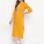 Women'S Solid Straight Cotton Yellow Kurti