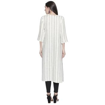 Beige printed linen ethnic-kurtis 2
