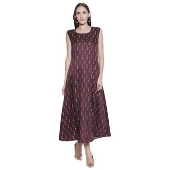 Maroon embroidered cotton silk ethnic-kurtis 2