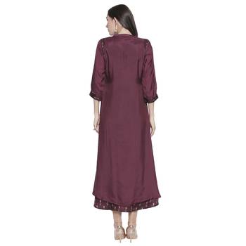 Maroon embroidered cotton silk ethnic-kurtis 3