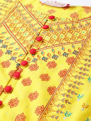 Yellow Cambric Printed Peplum Crop-Top with Palazzo 4