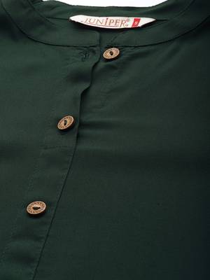 Jade Green Rayon Solid A-Line Kurta 5