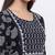 Indigo Rayon Embroidered Tiered Ethnic Dress