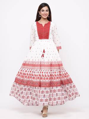 Maroon Cambric Embroidered Tiered Dress 1