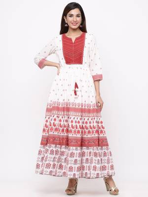 Maroon Cambric Embroidered Tiered Dress 2