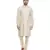 Mayank Modi Beige Silk Blend Kurta Set