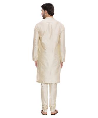 Mayank Modi Beige Silk Blend Kurta Set 5