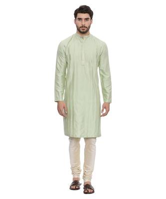 Mayank Modi Green Silk Blend Kurta Set 1